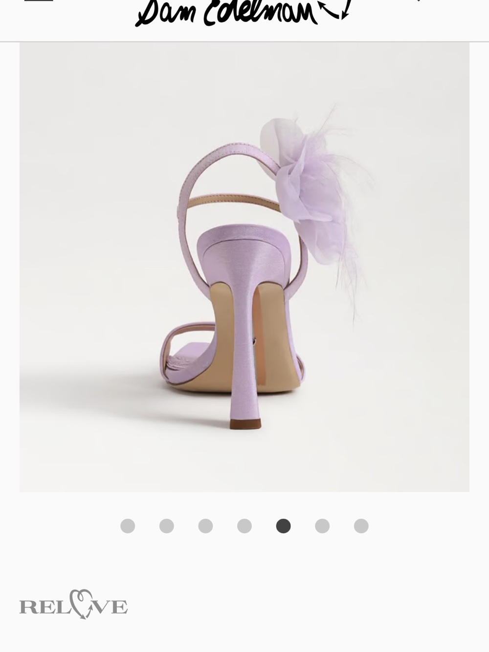Sam Edelman 8.5 LEANA FLOWER STRAP DRESS SANDAL lilac - Picture 6 of 10